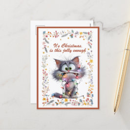 Cartes Pour Fêtes Annuelles Cat and Lights It's Christmas Is This Jolly Enough