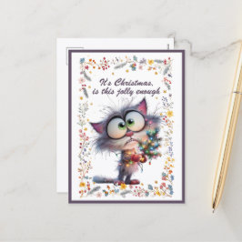Cartes Pour Fêtes Annuelles Cat and Lights It's Christmas Is This Jolly Enough