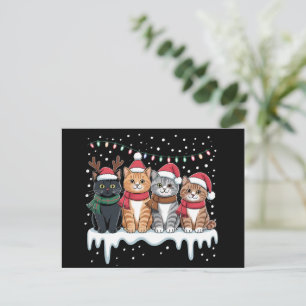 Cartes Pour Fêtes Annuelles Cat Christmas Light Reindeer Père Noël Amoureux de