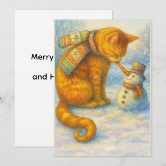 Cartes Pour Fêtes Annuelles Cat Lover's  Christmas Sarah and the Snowman