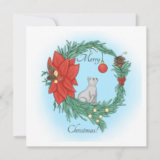 Cartes Pour Fêtes Annuelles Cat Wreath