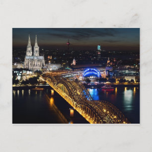 Cartes Pour Fêtes Annuelles Cathédrale de Cologne, pont Hohenzollern Allemagne