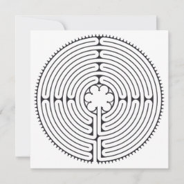 Cartes Pour Fêtes Annuelles Cathédrale du Labyrinthe de Chartres Noir et Blanc