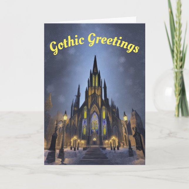 Cartes Pour Fêtes Annuelles Cathédrale gothique  (Devant)