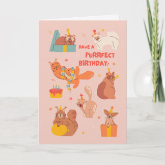 Cartes Pour Fêtes Annuelles Cats Happy Birthday card