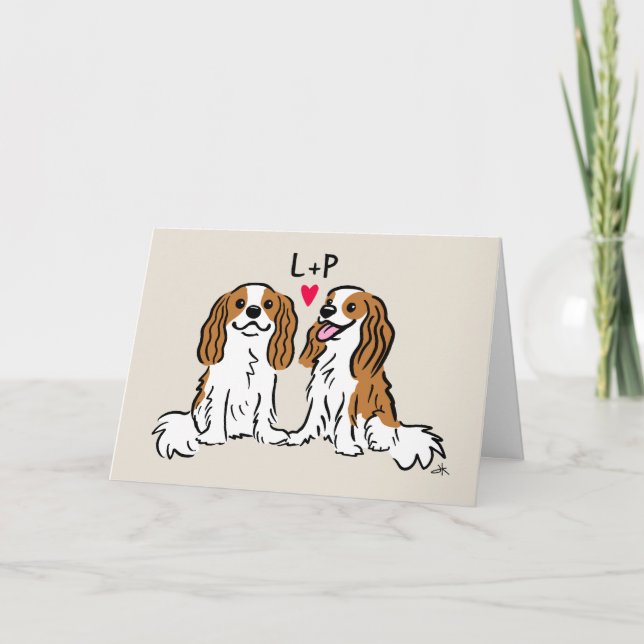 Cartes Pour Fêtes Annuelles Cavalier King Charles Spanials Custom Valentine (Devant)
