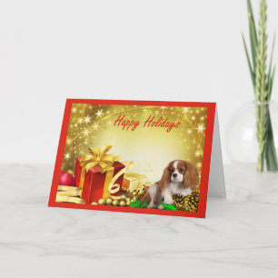 Cartes Pour Fêtes Annuelles Cavelier King Charles Spaniel Cadeaux de Noël