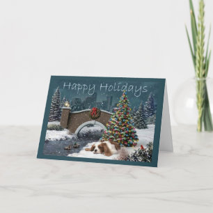 Cartes Pour Fêtes Annuelles Cavelier King Charles Spaniel Noël Soirée Gr