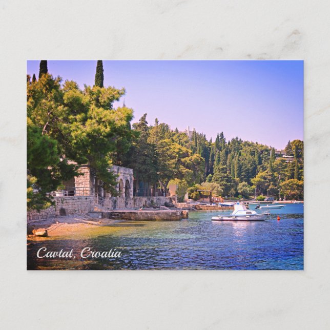 Cartes Pour Fêtes Annuelles Cavtat, Croatie Vue plage (Devant)