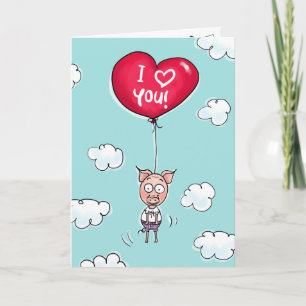 Cartes Pour Fêtes Annuelles Ce cochon t'aime.