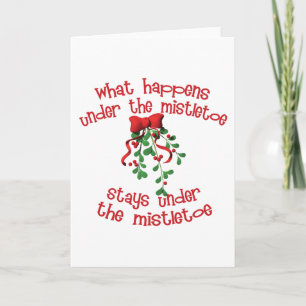Cartes Pour Fêtes Annuelles Ce Qui Se Passe Sous Le Mistletoe