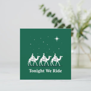 Cartes Pour Fêtes Annuelles Ce soir nous chevauchons Noël Foi chrétienne Xmas