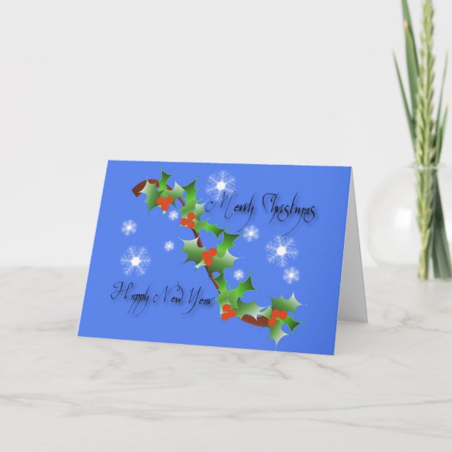 Cartes Pour Fêtes Annuelles Ceinture de houx (Devant)