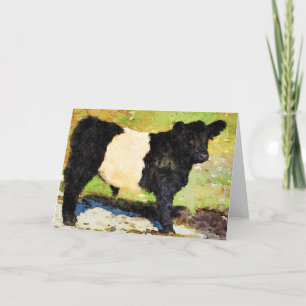 Cartes Pour Fêtes Annuelles Ceinture debout Galloway steer calf Blank Inside
