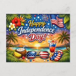 Cartes Pour Fêtes Annuelles Célébration de la fête de l'indépendance tropicale