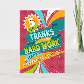 Cartes Pour Fêtes Annuelles Célébration de l'anniversaire de 5 ans d'un employ
