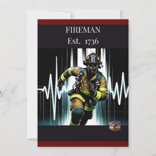 Cartes Pour Fêtes Annuelles "Célébration du héros brave : Naissance du pompier