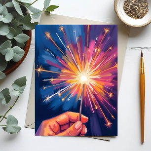 Cartes Pour Fêtes Annuelles Célébration du Nouvel An avec cierge magique aquar