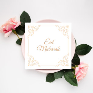 Cartes Pour Fêtes Annuelles Célébration élégante et heureuse Eid Moubarak doré