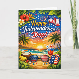 Cartes Pour Fêtes Annuelles Célébration Patriotique Tropicale Jour de l'Indépe