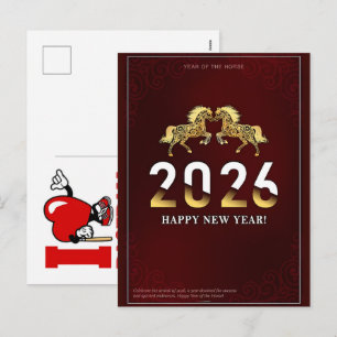 Cartes Pour Fêtes Annuelles Célébrations de l'année chinoise du cheval 2026