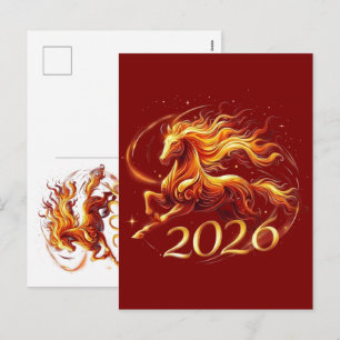 Cartes Pour Fêtes Annuelles Célébrations de l'année chinoise du cheval 2026