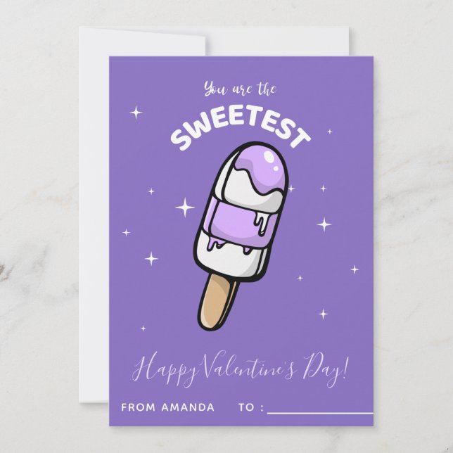 Cartes Pour Fêtes Annuelles Célèbre Popsicle Ice-Cream Cours pour enfants Sain (Devant)