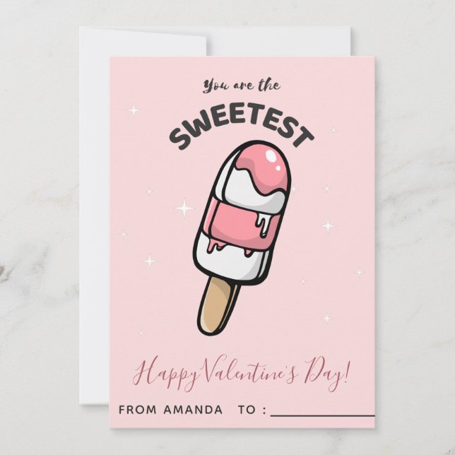 Cartes Pour Fêtes Annuelles Célèbre Popsicle Ice-Cream Cours pour enfants Sain (Devant)