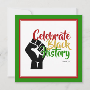 Cartes Pour Fêtes Annuelles CÉLÉBRER L'HISTOIRE NOIRE MOtivationnelle BHM