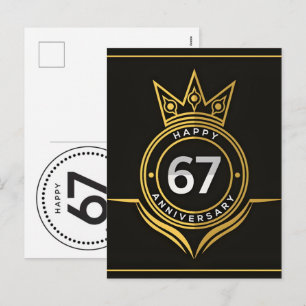 Cartes Pour Fêtes Annuelles Célébrez 67 ans : Grand-père Grand-mère Anniversai