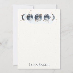 Cartes Pour Fêtes Annuelles Céleste, lune, étoiles, papeterie d'horoscope