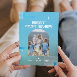 Cartes Pour Fêtes Annuelles Céleste MEILLEURE MÈRE JAMAIS Fête des Mères Photo