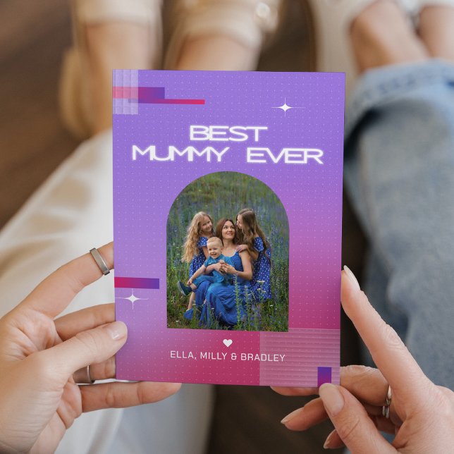 Cartes Pour Fêtes Annuelles Céleste MEILLEURE MUMMY JAMAIS Fête des Mères Phot (Créateur téléchargé)