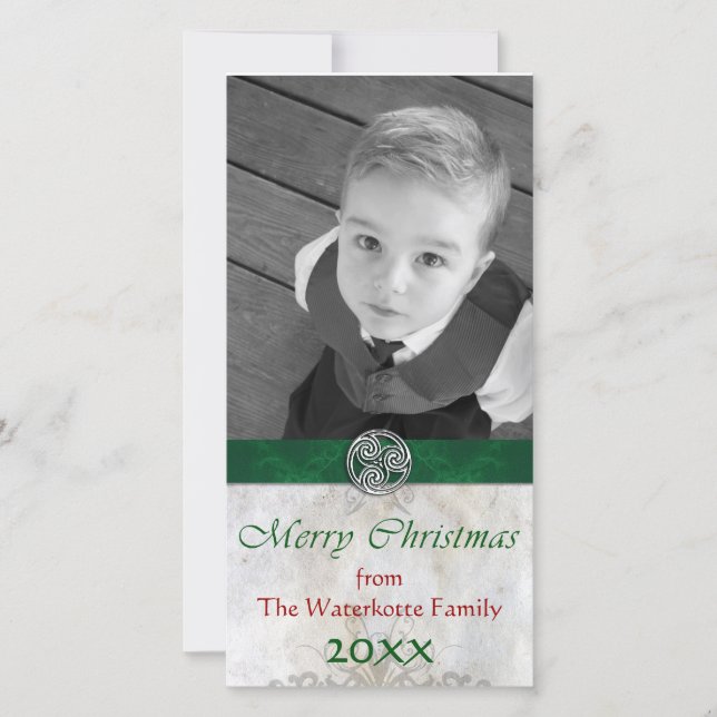 Cartes Pour Fêtes Annuelles Celtic Knot Triskelion Fête de Noël Photo (Devant)
