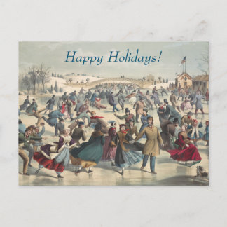 Cartes Pour Fêtes Annuelles Central-Park, hiver. L'étang de patinage. New York