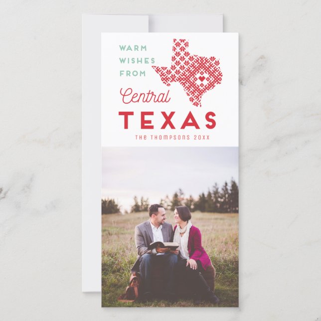 Cartes Pour Fêtes Annuelles Centre de Noël moderne Texas (Devant)