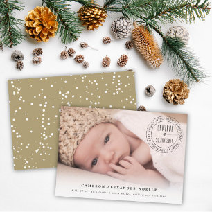Cartes Pour Fêtes Annuelles Cercle classique Sceau embouti Baby First Noel Pho