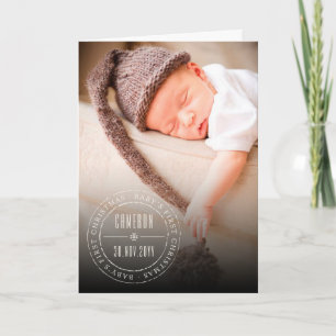 Cartes Pour Fêtes Annuelles Cercle classique Sceau embouti Baby Premier Noël