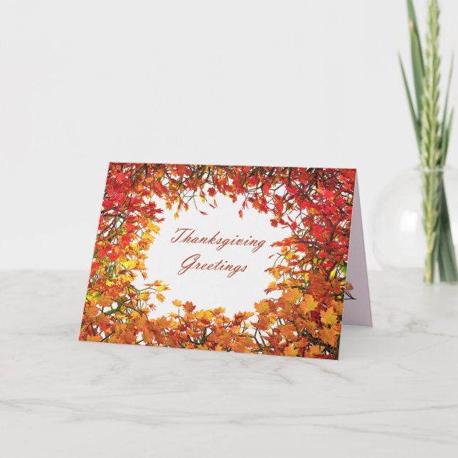 Cartes Pour Fêtes Annuelles Cercle d'arbre d'automne de thanksgiving (Devant)