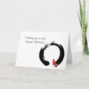 Cartes Pour Fêtes Annuelles Cercle d'Enso avec le cardinal rouge