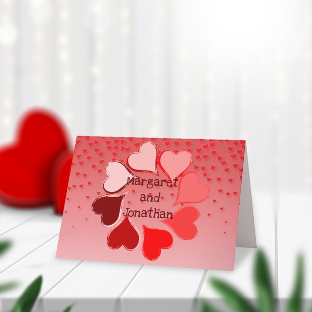 Cartes Pour Fêtes Annuelles Cercle Des Coeurs Personnalisé (Créateur téléchargé)