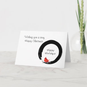 Cartes Pour Fêtes Annuelles Cercle zen avec Cardinal de Noël