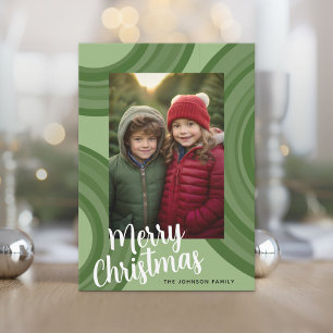 Cartes Pour Fêtes Annuelles Cercles de Noël modernes avec photo de vacances