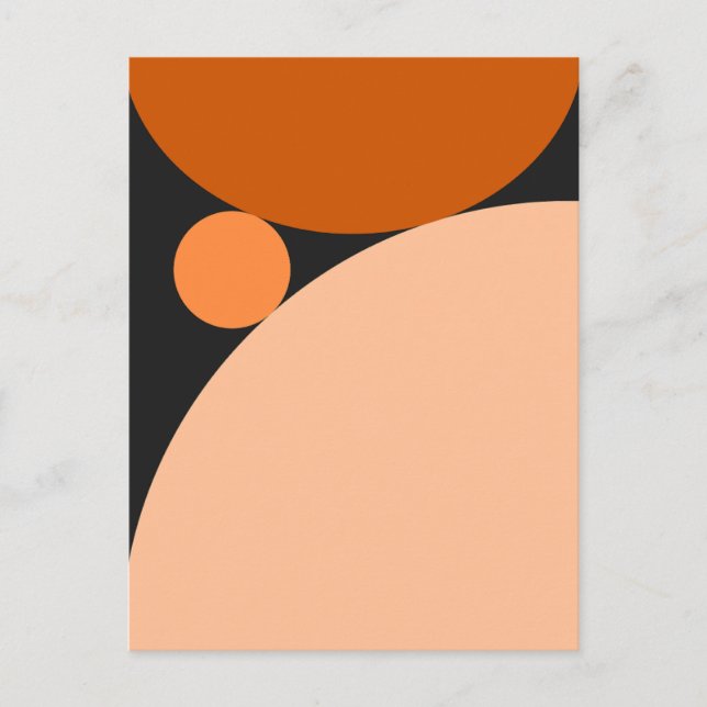 Cartes Pour Fêtes Annuelles Cercles Orange et Pêche Abstraits (Devant)