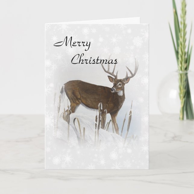 Cartes Pour Fêtes Annuelles Cerf blanc (Devant)