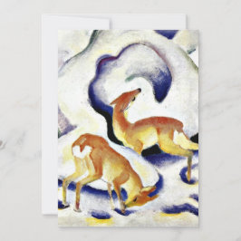 Cartes Pour Fêtes Annuelles Cerf dans la neige par Franz Marc