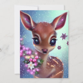 Cartes Pour Fêtes Annuelles Cerf de bébé doux et adorable