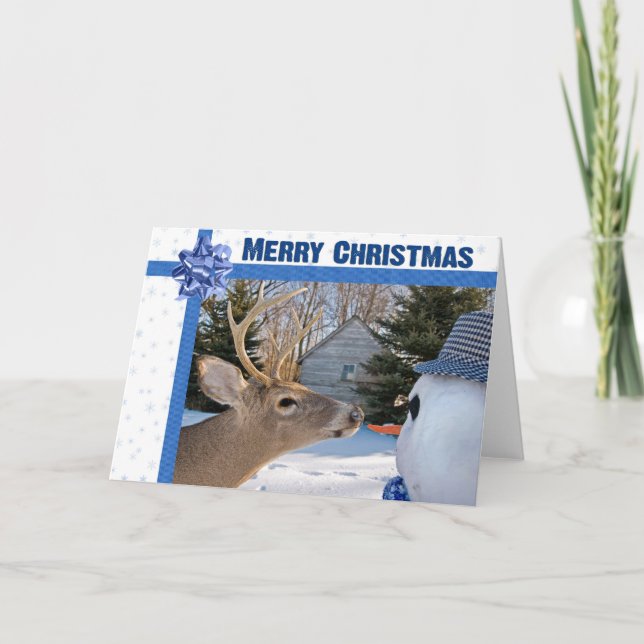 Cartes Pour Fêtes Annuelles Cerf de Noël (Devant)
