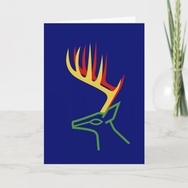 Cartes Pour Fêtes Annuelles Cerf de Noël (Devant)