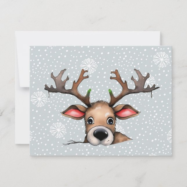 Cartes Pour Fêtes Annuelles Cerf de Noël Cache-Cache (Devant)